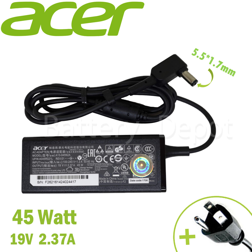Acer 45W 5.5x1.7 mm AC Adapter สายชาร์จ Acer อแดปเตอร์