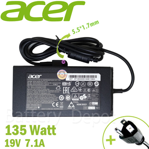 Acer 135W 5.5x1.7 mm AC Adapter สายชาร์จ Acer อแดปเตอร์