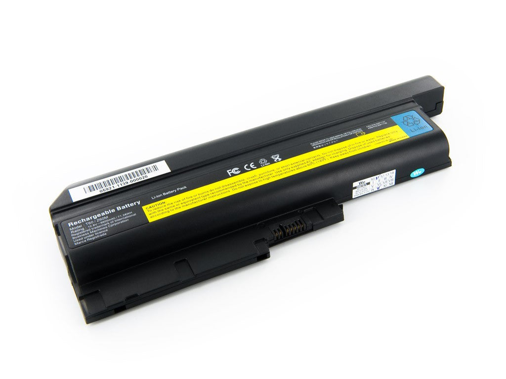Replacement Laptop Battery For Lenovo IBM ThinkPad T60, T61P, R60, SL300, SL500, T500 - 5200mAh, 11.1V (Part Like 42T4504)